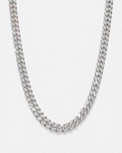 High Quality 7mm Cuban Link Iced Out <b>Chain</b> Necklace Silver Tone Bling Hip Hop CZ Necklace for Men <b>Rapper</b> Street Style Supplier - Product Image 4