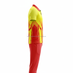 Uniforme de Cricket Amarillo Sublimado de Manga Corta Transpirable Personalizado OEM al por Mayor - Product Image 3