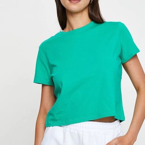 Eco-friendly Breathable Anti-Bacterial <b>Y2K</b> Slim Fit Women's Crop Tops T-<b>Shirt</b>-Washable Summer Knitted Fabric - Product Image 4