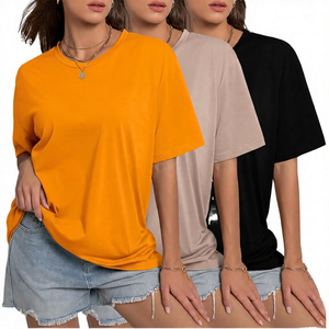 Oversized Short Sleeve Solid Color Jersey T-Shirt <b>Men</b> Casual O-Neck Plain Dyed Knitted Fit Regular Length - Product Image 4