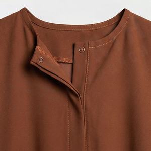 Abayas Elegantes, Nuevo Modelo, Vestido de Gala Modesto de Organza de Lujo con Cola de Capilla, Venta al por Mayor, Kaftán Musulmán Abierto, Color Personalizado - Product Image 4