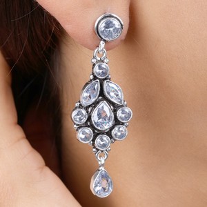 Factory Direct Price Wholesale Oxidized <b>Silver</b> Multi Stone <b>Dangle</b> <b>Earrings</b> for Women | Bulk Supplier Premium Quality Hot Selling - Product Image 5