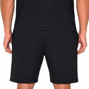 Ensemble t-shirt et short noirs pour homme, tenue décontractée en deux pièces pour l'été, vêtements de sport confortables, tissu léger et confortable - Product Image 6