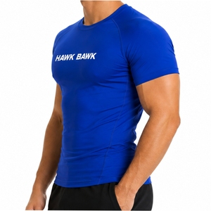 <b>Men</b> Short Sleeve <b>Compression</b> <b>Shirt</b> Premium Stretch Breathable Quick Dry Flexible Soft Lightweight Breathable Material <b>For</b> <b>Men</b> - Product Image 3