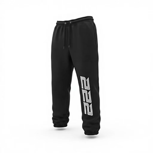 Pantalones Deportivos Negros Lisos para Entrenamiento, Logotipo Personalizado, Ropa Deportiva Holgada de Algodón, Ropa Deportiva Urbana para Hombre - Product Image 1