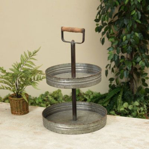 High Quality Antique 3 Tier Galvanized Metal Cake Stand Farmhouse Tiered Serving <b>Tray</b> for Wedding Party and Dessert Display - Product Image 6
