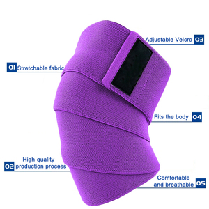 Sangles de poignet épaisses réglables en Spandex et Nylon, avec logo personnalisé, pour fitness, sport, genouillères, gym, respirantes, élastiques, compression, haltérophilie - Product Image 5