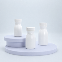 Bouteille en plastique HDPE sans BPA de 70 ml, 90 ml, 120 ml, avec bouchon à vis blanc, pour compléments alimentaires, pilules, vitamines, comprimés, emballage de capsules