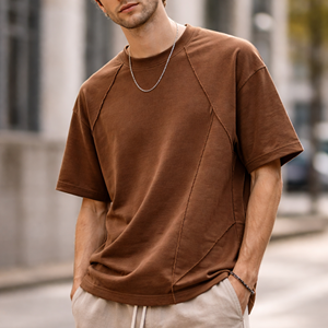 T-shirt surdimensionné en coton épais 220 GSM avec élasthanne, doux, extensible, de qualité supérieure - Product Image 5