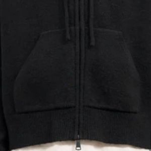 Sweat à capuche zippé en tricot avec emblème Fluffy pour homme, sweat à capuche noir confortable et élégant avec poche avant, sweat à capuche en tricot premium avec emblème - Product Image 4