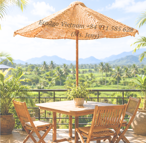 Double-Layer Iron Thatched Waterproof Umbrella | Enhanced Airflow for Outdoor Dining Backyard Lounging & Living Room Use - Product Image 6