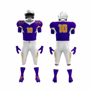 Custom Sublimated American Football Jersey Set Purple <b>White</b> Fitted Uniform <b>Men</b> Adult All Seasons - Product Image 1