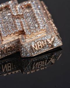Custom NBH Letter <b>Pendant</b> Wholesale VVS Lab Grown Diamond 925 Silver 10K 14K <b>Solid</b> Rose <b>Gold</b> Plated Iced Out Name Typography - Product Image 6