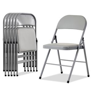 Set di 6 Sedie Pieghevoli Eleganti in PVC Grigio e Ferro per Esposizioni e Convenzioni - Product Image 5