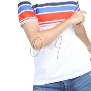 Men's White Short Sleeve T-Shirt Striped Sleeve Contrast Trim O-Neck Casual Breathable <b>Tie</b>-Dye Printed <b>Back</b> Design Oversized - Product Image 2