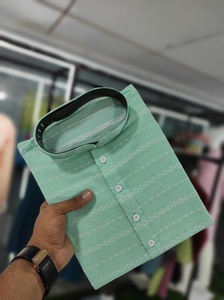Kurtas indias largas de algodón para hombre en tela de algodón de primera calidad, diseño de tejido de algodón suave premium, ropa étnica para festivales. - Product Image 1