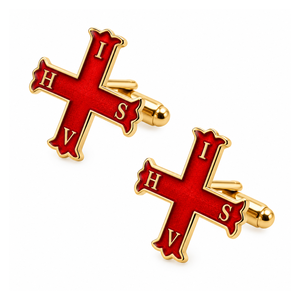 <b>Red</b> Cross of Constantine Metal Pin Gold-Plated <b>Red</b> Enamel Cross Custom Formal Accessories Freemason Masonic Regalia - Product Image 1