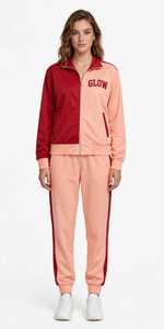 Unisex <b>Burgundy</b> Peach Solid Winter Polyester Breathable <b>Hoodie</b> Sweatpants Set Drawstring Pocket Tracksuit Outfit - Product Image 5