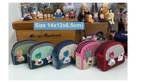 Borsa da Polso in Cotone Ricamata a Mano, Borsellino con Cerniera Patchwork, Design Carino per Uso Quotidiano, Regalo per Feste, Accessorio Unisex - Product Image 5