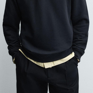 Sudadera Polo para Hombre de Manga Larga con Puños Acanalados, Color Sólido con Diseño de Logotipo Personalizado - Product Image 4