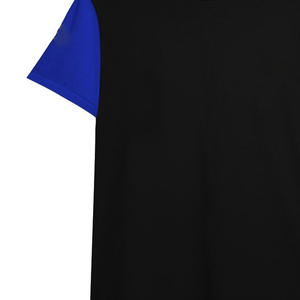 เสื้อยืดคอกลมแขนสั้นสีฟ้าและสีดำมีโลโก้ออกแบบได้ตามต้องการ - Product Image 3