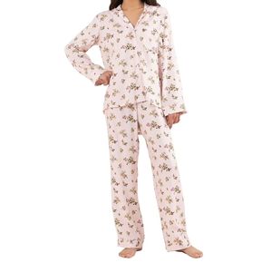Service OEM – Ensemble pyjama deux pièces pour femme, doux et romantique, taille élastique, col dos, idéal pour l'été – Qualité supérieure - Product Image 1