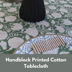 <b>Square</b> Floral Printed Cotton Linen <b>Tablecloth</b> With Border Design Washable Classic Style Home Use - Product Image 3