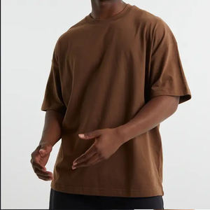T-shirt Homme Grande Taille Super Épais 220 g/m² Coupe Ample Épaules Tombantes Col Rond Coton Coupe Carrée à Prix Abordable - Product Image 5