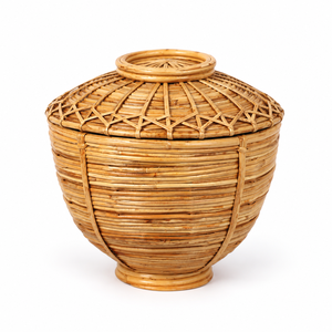 Customizable Handmade Rattan Plant Fiber Flower Pot <b>Planter</b> with Lid Eco-Friendly Not Coated Modern Design for Home Garden Decor - Product Image 3