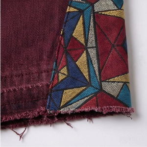 Manufacturer Custom Straight Leg Patchwork Distressed <b>Patch</b> Embroidery Logo Jorts <b>Men's</b> Denim Jeans Casual Streetwear Bottom - Product Image 6