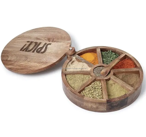 Top Notch Manufacturing Handcrafted Wooden Spice Box for Home Kitchenware <b>Storage</b> Purposes - Product Image 1
