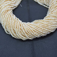 Perles de culture d'eau douce naturelles blanches lisses de 2 mm et 3 mm, perles de forme pomme de terre, pierres précieuses originales, ensemble de colliers, cadeau pour femmes et filles