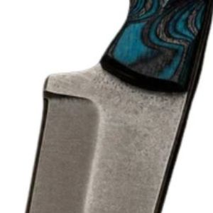 Cuchillo de Caza Compacto Fijo de Acero al Carbono con Patrón Ondulado Negro Azulado y Mango de Cuero Capa a Capa, Herramienta de Corte Premium OEM para Cocina y Exteriores - Product Image 6