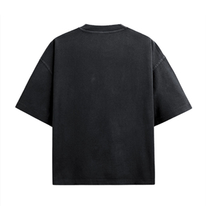 เสื้อยืดโอเวอร์ไซส์สีดำผ้าฝ้าย แขนสั้น คอกลม ทรงพอดีตัว สไตล์สตรีทแวร์ สำหรับผู้ชาย - Product Image 2
