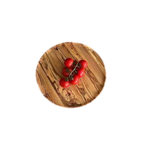 Assiette de service ronde en bois, design minimaliste fait main, couleur unie, plat décoratif, idéale pour les tables basses - Product Image 1