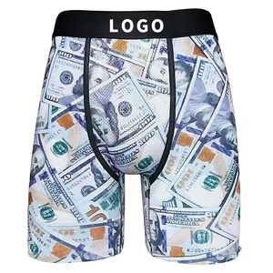 กางเกงในชายแฟชั่นพิมพ์ลายสำหรับเล่นกีฬาวิ่งฟิตเนสชกมวยทรงแบน - Product Image 4
