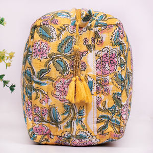 Juego de Bolsas de Maquillaje de Lujo Hechas a Mano con Estampado de Bloques, Ecológicas, Resistentes al Agua, de Gran Capacidad, para Guardar Cosméticos de Viaje - Product Image 4