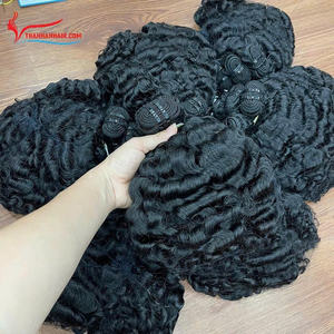 Extensions de cheveux humains bruts vietnamiens doublement étirés, bouclés birmanes, en mèches, non traités - Product Image 5