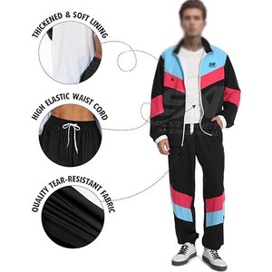 ชุดวินด์เบรกเกอร์หลากสี เสื้อแจ็คเก็ตและกางเกงสำหรับกิจกรรมกลางแจ้ง ระบายอากาศได้ดี ชุดฝึกซ้อมน้ำหนักเบา - Product Image 2