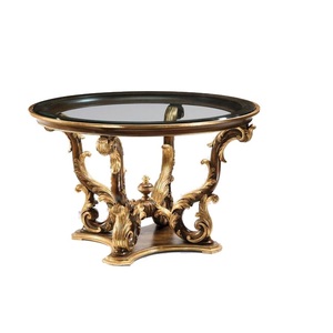 Ornamental Metal Coffee <b>Table</b> With Glass <b>Top</b> Decorative Frame Stylish Furniture For Luxury Interior Spaces - Product Image 1