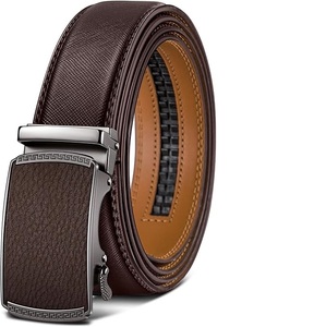 Cinturones de Vestir de Cuero Genuino para Hombre de Alta Calidad, Diseño Moderno y Elegante, Hebilla de Trinquete, Logotipo Personalizado al por Mayor, OEM - Product Image 1