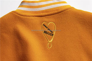 Chaqueta universitaria dorada de lana de algodón personalizada de alta calidad para hombre, bordado con cuello levantado, nuevo retazos de chenilla de alta calidad - Product Image 5