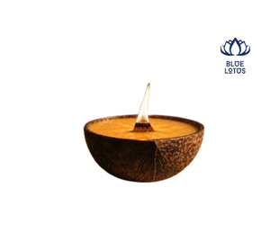BLOE LOTOS Handmade Coconut Wax <b>Candle</b> Round Wood Jar Scented Aromatherapy Yoga Meditation Bohemian Style - Product Image 1