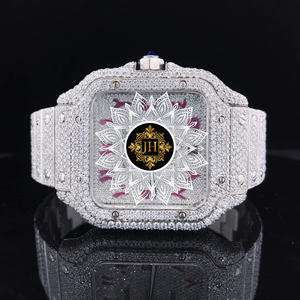 Reloj de Cuarzo Premium con Fecha Automática, Diamantes, Diseño Único, Caja y Correa de Acero Inoxidable, Esfera con Números Arábigos Rosados, Edición Limitada - Product Image 1