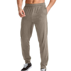 Men's Gray Cotton Sweatpants Elastic Waist Casual Joggers Side Pockets Autumn Wear - Product Image 1