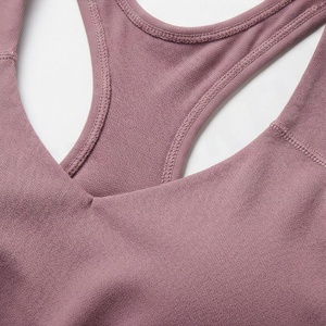 <b>Women's</b> 2 Piece Sports Set Solid Color High Waisted Shorts and Criss-Cross <b>Back</b> Crop Top Breathable Activewear for All Seasons - Product Image 4