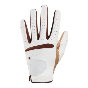 ถุงมือกอล์ฟสำหรับผู้หญิง รุ่น Relax Grip พร้อมฝ่ามือหนังสีคาราเมลและด้านหลังสังเคราะห์ สีขาว/คาราเมล สำหรับมือซ้าย - Product Image 2