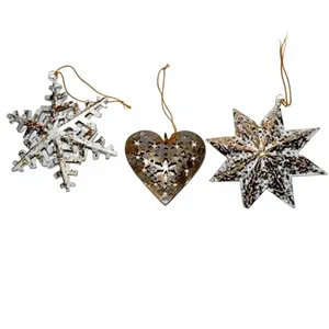 Escultura de pared de metal con forma de estrella de árbol de Navidad y mariposa, decoración rústica para el hogar, adorno para sala de estar, juego de varias piezas - Product Image 5