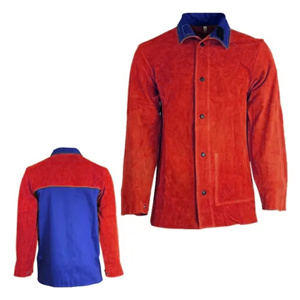 Vestes de soudeur en cuir respirant et résistant, en cuir de vachette pleine fleur, ignifuges et résistantes à la chaleur, combinaisons de travail. - Product Image 4