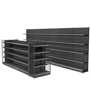 Custom Size Heavy Duty Metal Iron Single-Sided Display Stand Supermarket <b>Rack</b> 4 Shelves Storage for Fruit Clothing Commercial - Product Image 1